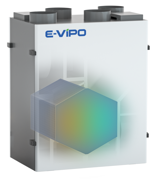 E-Vipo W standartinės serijos 200 m3-350 m3 rekuperacinis vėdinimo įrenginys